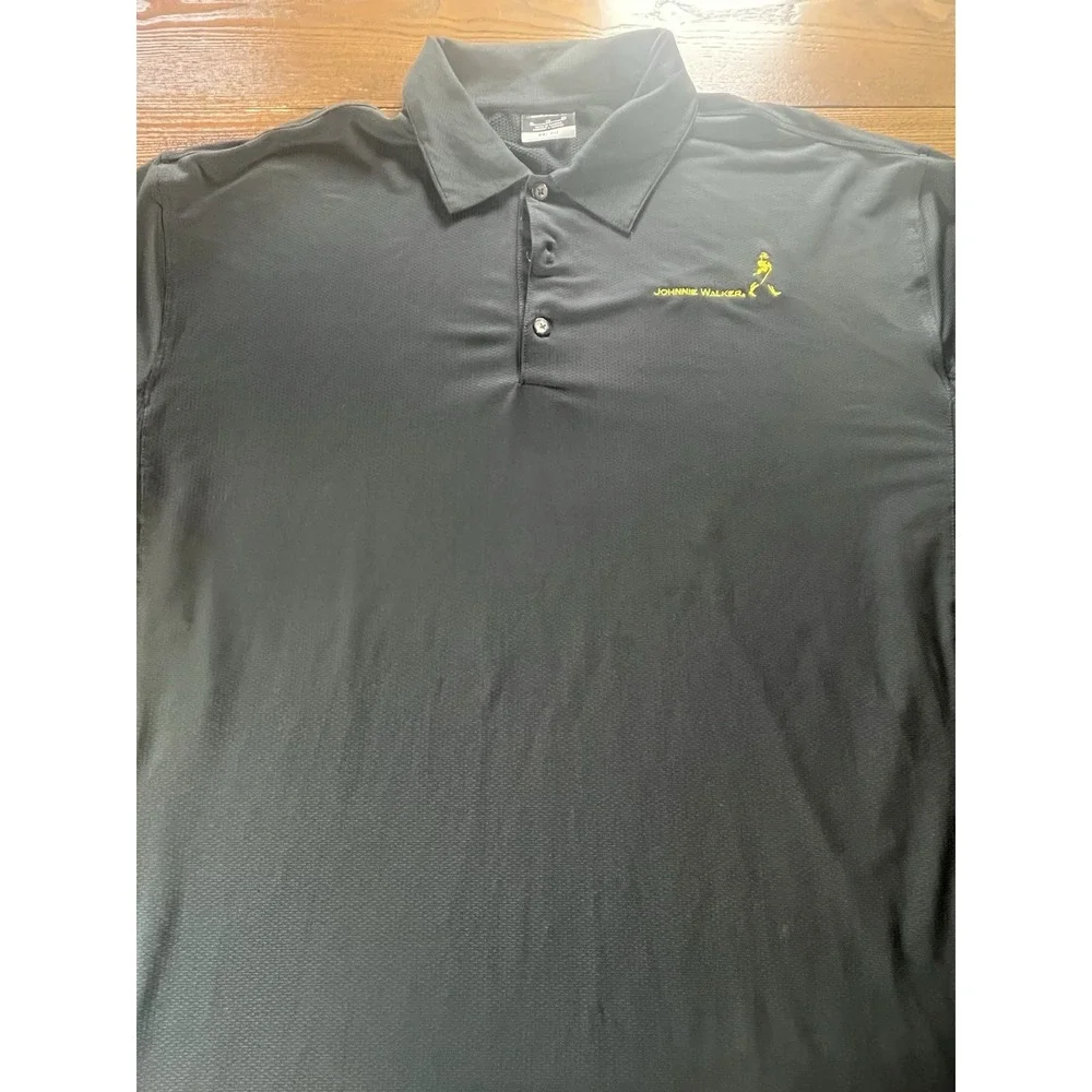 Nike Golf Shirt Mens Extra Large XL Black Johnnie Walker Big Logo